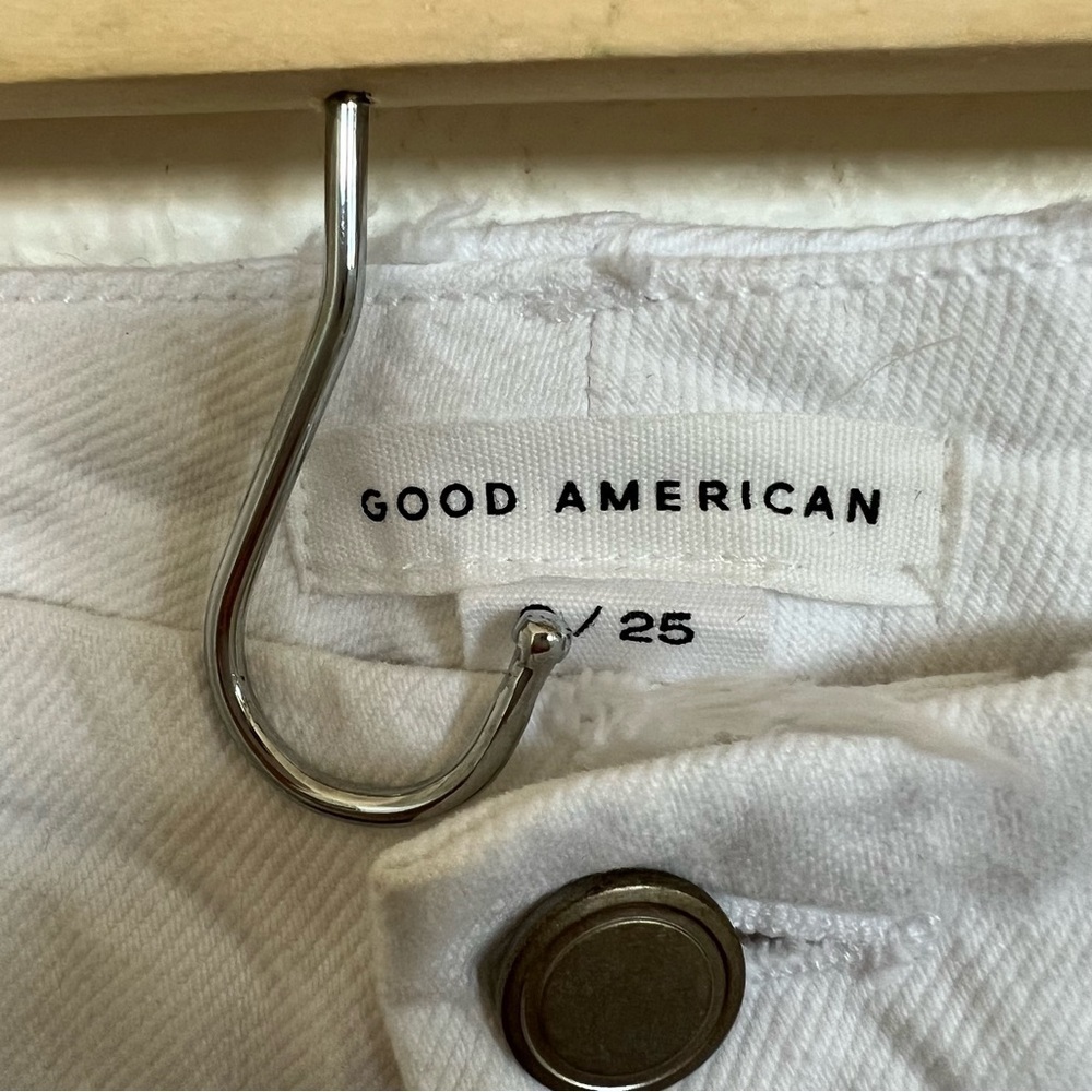Good American- NWT 90’s Duster White Jeans 25 - Picture 4 of 7